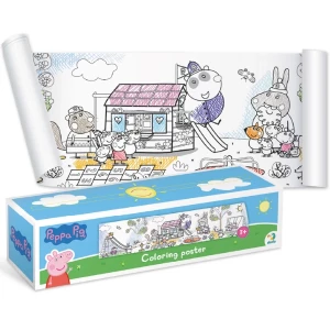 Poster de colorat pentru copii "Timp de joacă", seria Peppa Pig, 70 cm