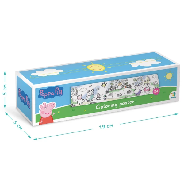 Poster de colorat pentru copii "la plimbare cu familia", seria peppa pig, 70 cm 2