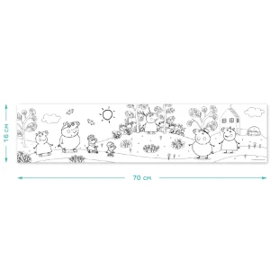 Poster de colorat pentru copii "la plimbare cu familia", seria peppa pig, 70 cm Thumbnail 3