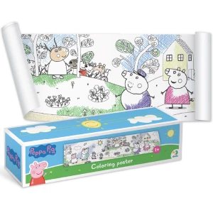 Poster de colorat pentru copii &quot;La plimbare cu familia&quot;, seria Peppa Pig, 70 cm