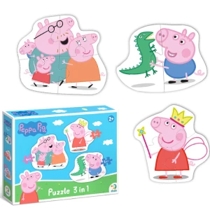 Puzzle 3 în 1 &quot;Familia Peppa Pig&quot;