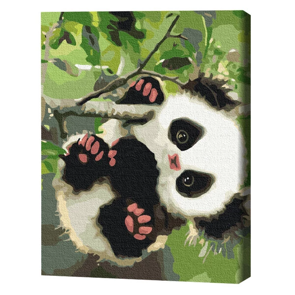 Картина по номерам 30*40 см (без упаковки) - игривая панда 2