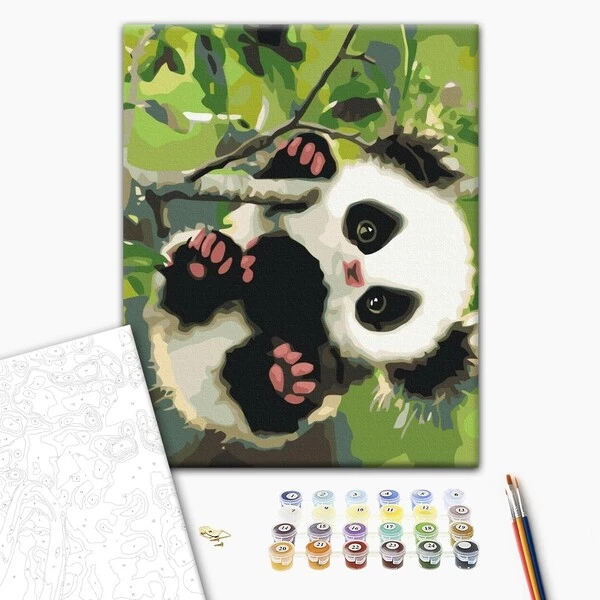 Картина по номерам 30*40 см (без упаковки) - игривая панда 3