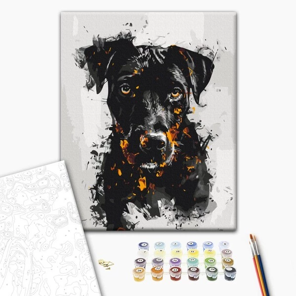 Pictură pe numere 40*50 cm (în cutie) – câinele de foc 2