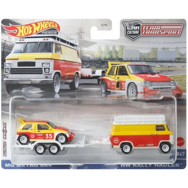Hot wheels set de colecție din 2 automobile premium team transport, în asortiment 12