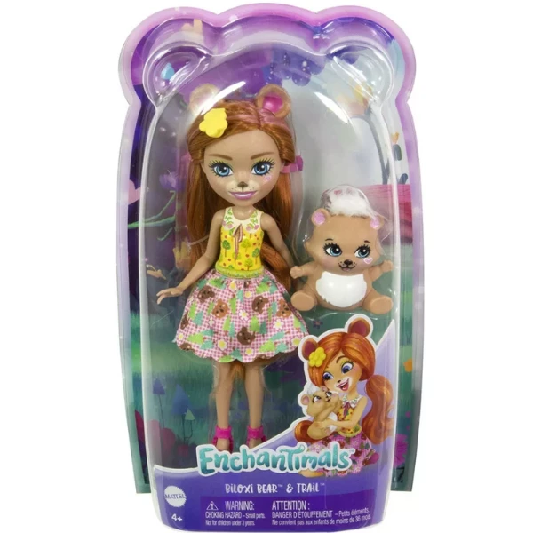 Кукла enchantimals “медвежонок билокси и трейл” 3