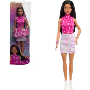 Кукла Barbie "Модница с черными прямыми волосами и радужной юбкой"