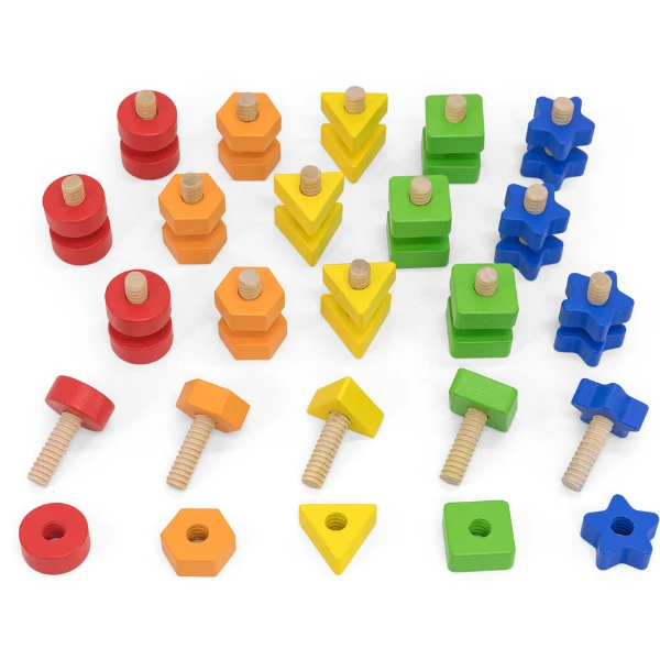 Set de construcție din lemn "șuruburi și piulițe", 40 piese 2