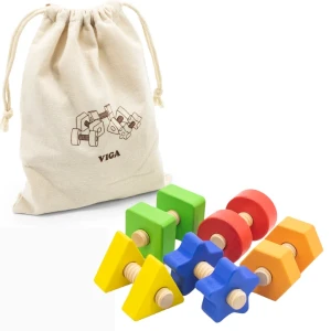 Set de construcție din lemn "șuruburi și piulițe", 40 piese