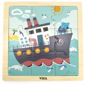 Puzzle din lemn "vapor", 9 elem.