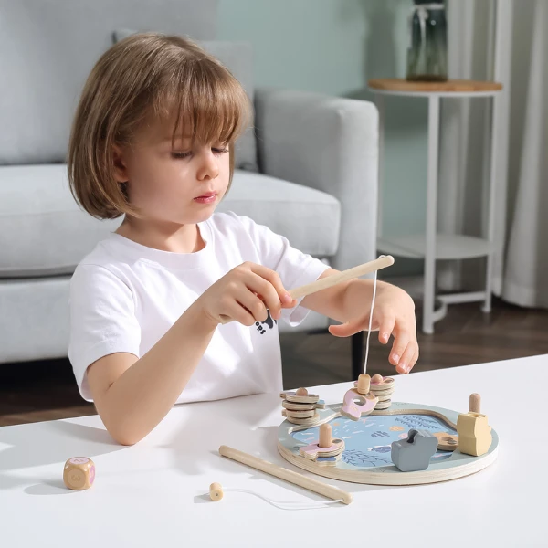 Деревянный игровой набор "магнитная рыбалка" 9