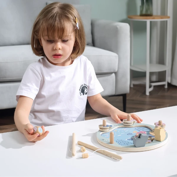 Деревянный игровой набор "магнитная рыбалка" 4