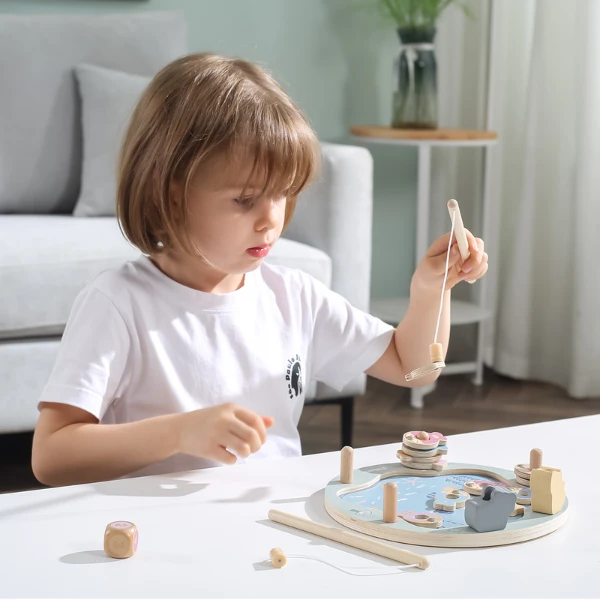 Деревянный игровой набор "магнитная рыбалка" 6