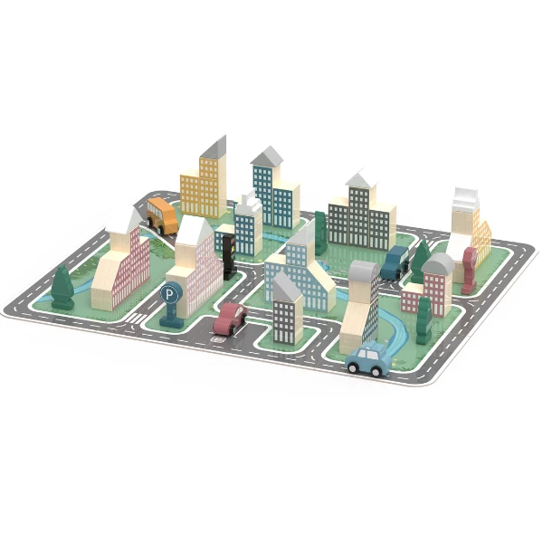 Set de construcție din lemn "orașul", 56 elem. 3