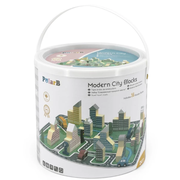 Set de construcție din lemn "orașul", 56 elem. 4