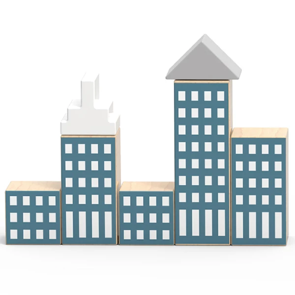 Set de construcție din lemn "orașul", 56 elem. 5