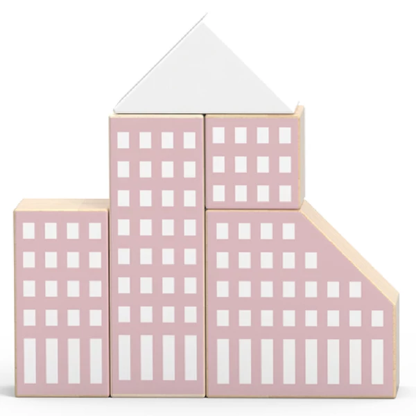 Set de construcție din lemn "orașul", 56 elem. 6