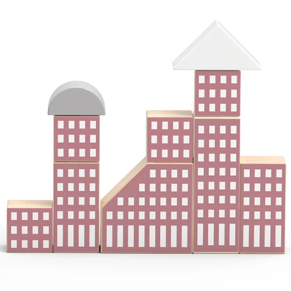 Set de construcție din lemn "orașul", 56 elem. 9