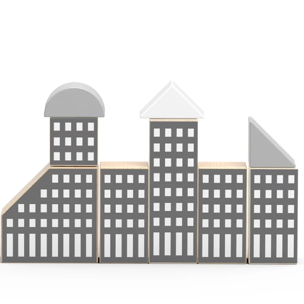 Set de construcție din lemn "orașul", 56 elem. 10