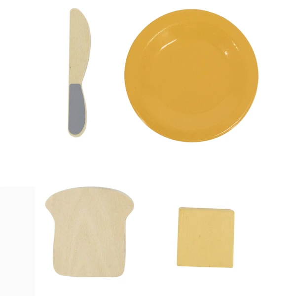 Set de joaca din lemn "mic dejun cu toaster", 8 piese 5