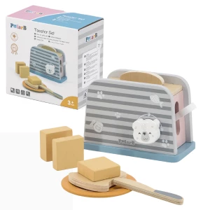 Set de joaca din lemn &quot;Mic dejun cu toaster&quot;, 8 piese