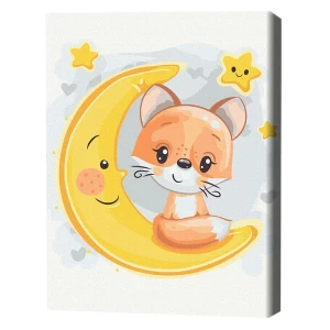 Pictură pe numere 30*40 сm (fără cutie) – vulpița pe lună