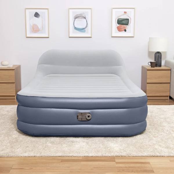 Bestway надувной матрас со встроенным электронасосом 220 v и изголовьем, 152x226x84 см 9