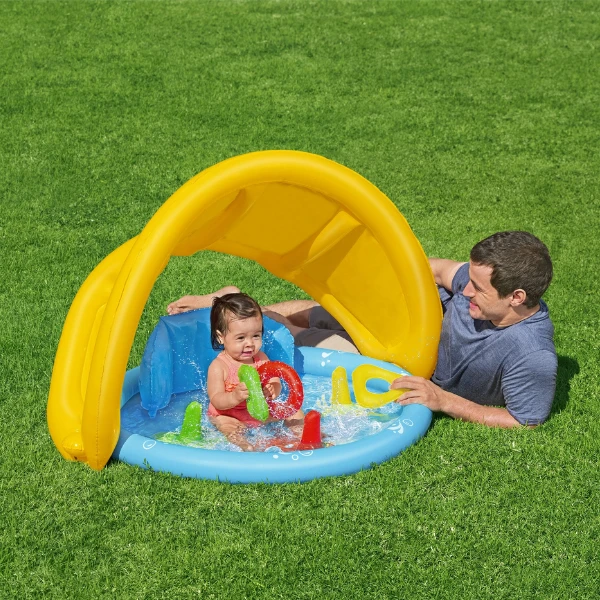 Bestway piscină gonflabilă pentru copii cu baldachin "scoica de mare" 115x89x76 cm, 45 l, de la 6 luni 19