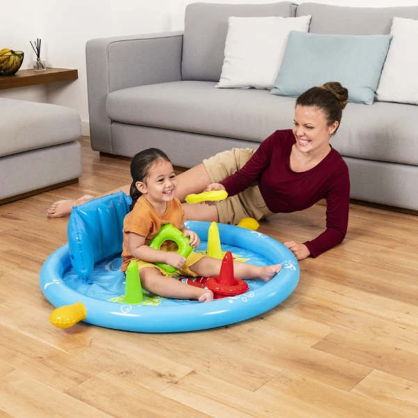 Bestway piscină gonflabilă pentru copii cu baldachin "scoica de mare" 115x89x76 cm, 45 l, de la 6 luni 2