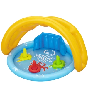 Bestway Piscină gonflabilă pentru copii cu baldachin &quot;Scoica de mare&quot; 115x89x76 cm, 45 L, de la 6 luni