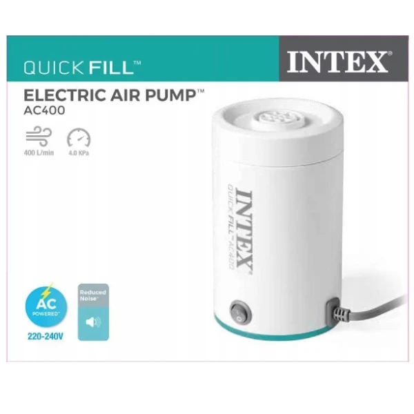 Intex насос электрический “quickfill ac400” 220v, 2 насадки 2