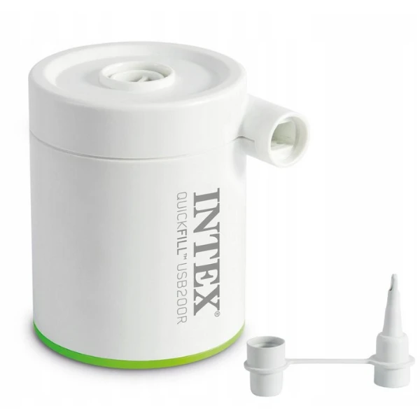 Intex насос электрический "quickfill usb200r" usb 5в, 2а, перезаряжаемый, пауэрбанк, 2 насадки 4