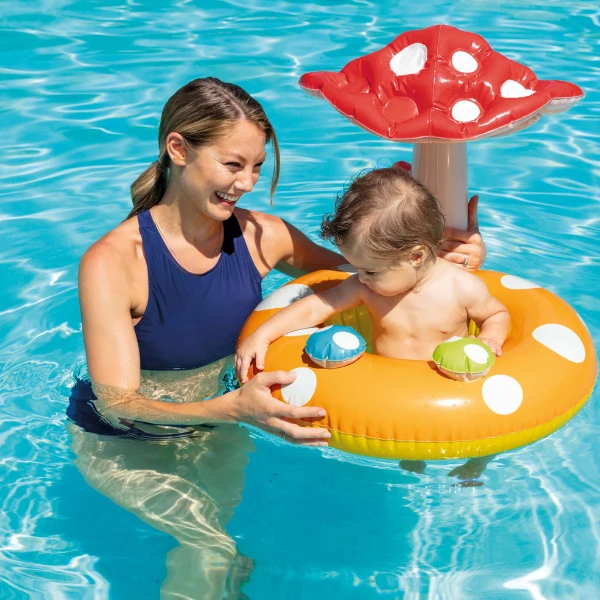 Intex cerc gonflabil "ciupercuța" cu decupaje pentru picioare și baldachin d 69 cm, până la 15kg, 1-2 ani 2