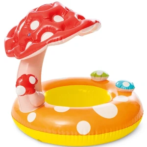 Intex cerc gonflabil "ciupercuța" cu decupaje pentru picioare și baldachin d 69 cm, până la 15kg, 1-2 ani