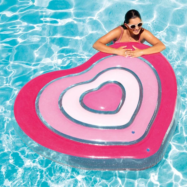 Intex надувной матрас-плот для плавания "сердце" 155x135x25 см, до 100 кг 2