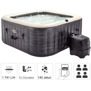 Intex jacuzzi spa gonflabil “greystone deluxe” 211×211×71, 795l, 4 persoane Thumbnail 33