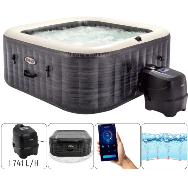 Intex jacuzzi spa gonflabil “greystone deluxe” 239х239х71, 1098l, 6 persoane 15