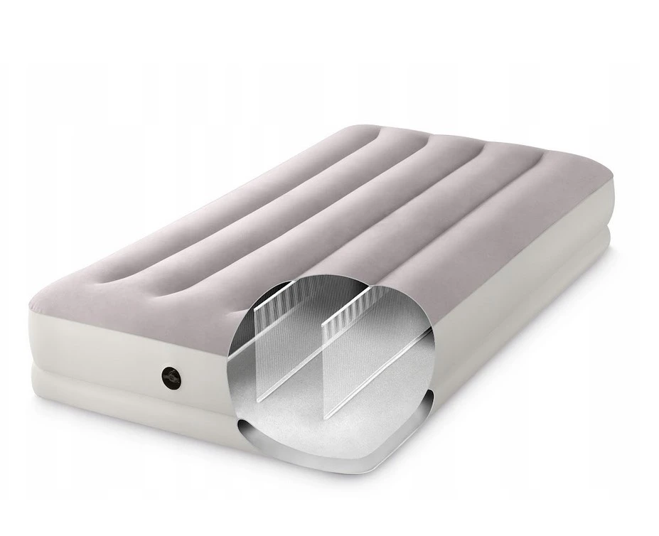 Intex надувной матрас “velur prestige” 99x191x30 см с портативным usb-насосом 5v, до 136 кг 19