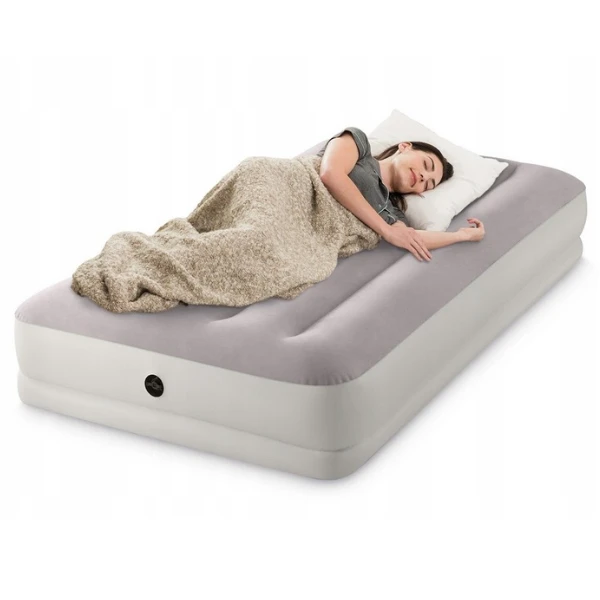 Intex надувной матрас “velur prestige” 99x191x30 см с портативным usb-насосом 5v, до 136 кг 2