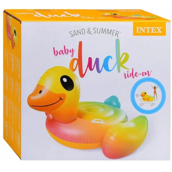 Intex надувной матрас-плот “уточка” с ручками, 147x147x81 см, до 40 кг, 3+ 3
