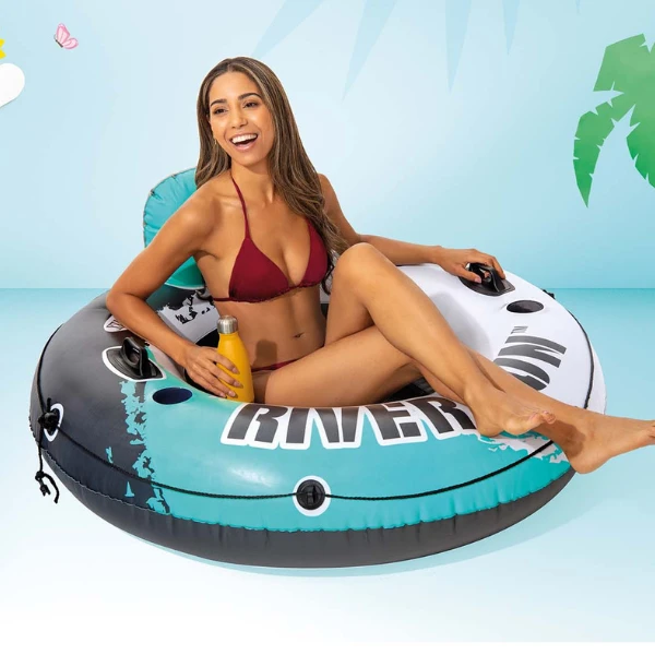 Intex надувной круг-кресло “river run” д 135 см с ручками, до 100кг 2
