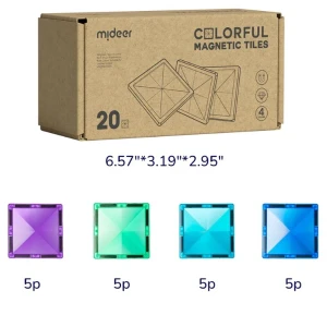 Set de construcție magnetic „forme geometrice”, (nuanțe  reci, 20 buc.) Thumbnail 2