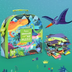 Puzzle în valiză „Era dinozaurilor”, 104 elem.