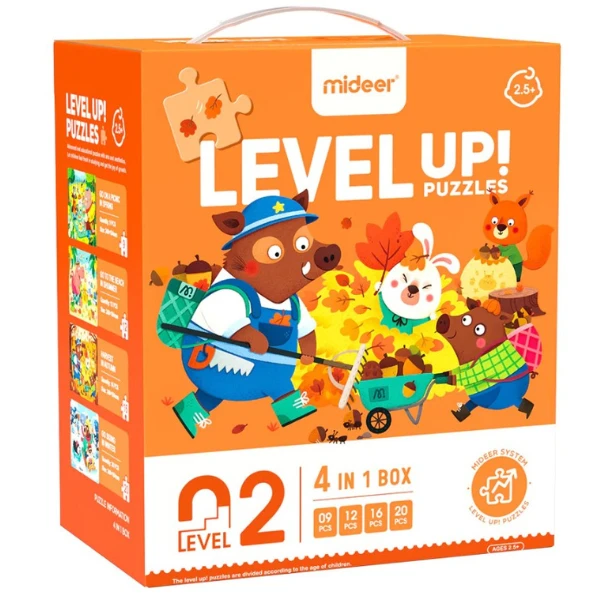 Seria de puzzle-uri „anotimpurile pădurii”, 4 în 1, nivelul 2 3