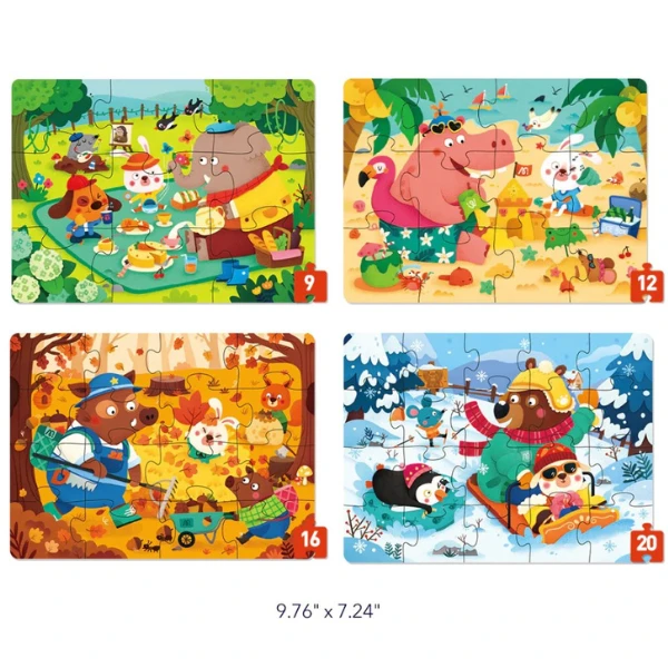 Seria de puzzle-uri „anotimpurile pădurii”, 4 în 1, nivelul 2 2