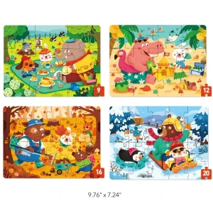 Seria de puzzle-uri „anotimpurile pădurii”, 4 în 1, nivelul 2 Thumbnail 2