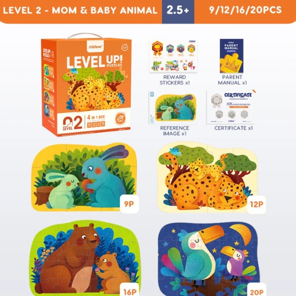 Seria de puzzle-uri „mama și copilul”, 4 în 1, nivelul 2 2