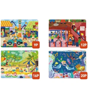 Seria de puzzle-uri „scene din viață”, 4 în 1, nivelul 2 Thumbnail 2