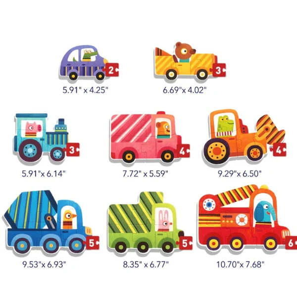 Seria de puzzle-uri „transport”, 8 în 1, nivelul 1 2