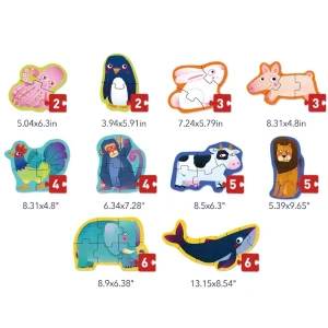 Seria de puzzle-uri „animale”, 10 în 1, nivelul 1 Thumbnail 2
